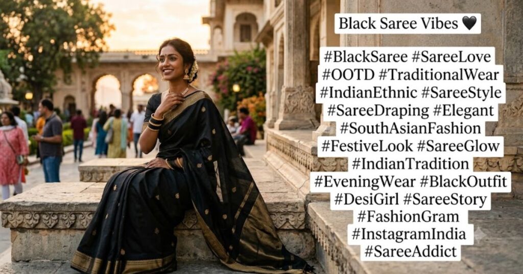 Black Saree Hashtags for Instagram