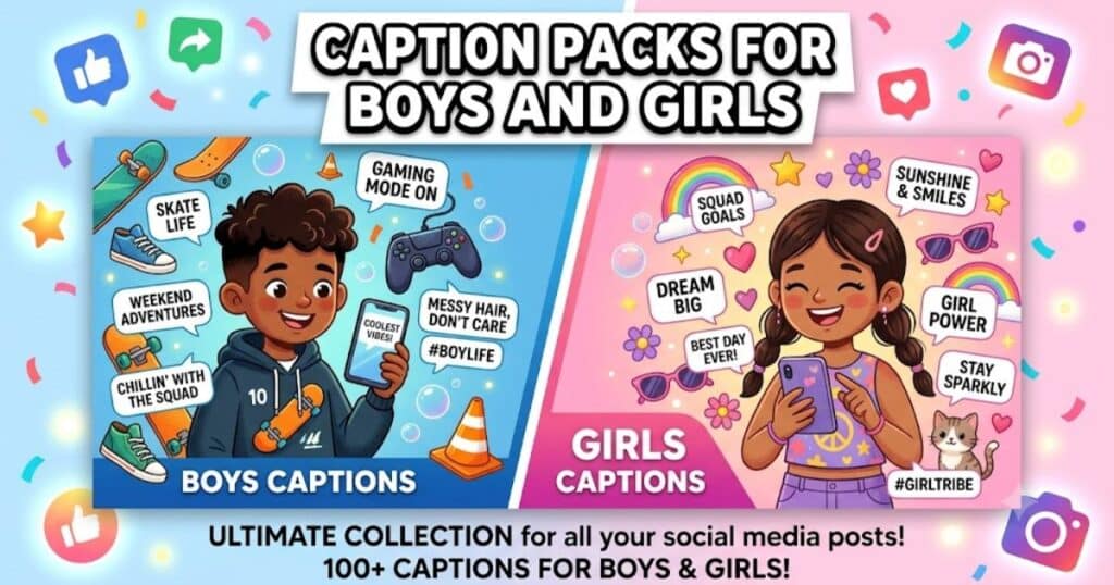 Caption Packs For Boys And Girls