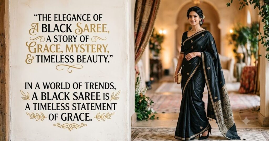Elegant Black Saree Quotes