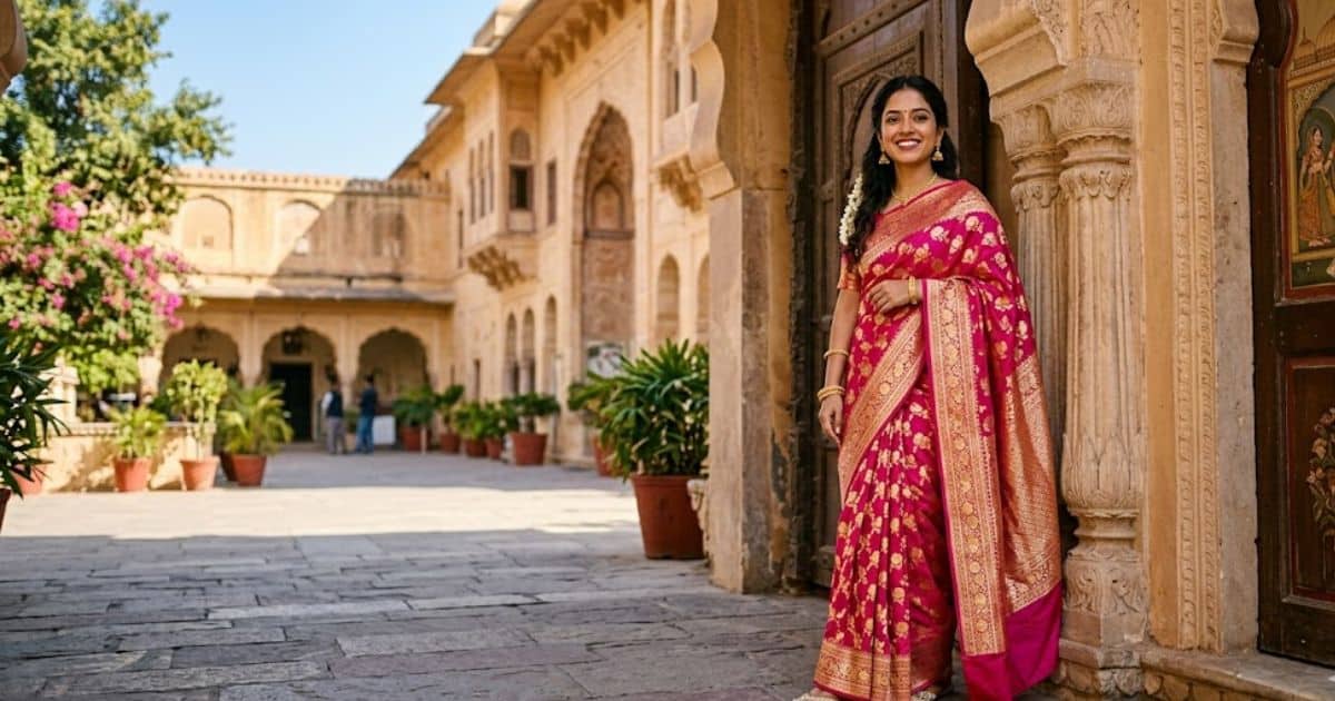 saree caption for instagram
